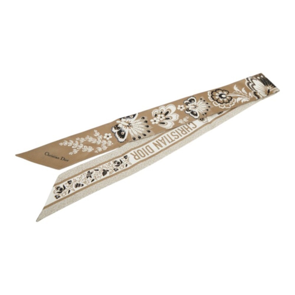 Christian Dior Dior butterfly print Mitzah scarf/muffler, beige/multicolor si...